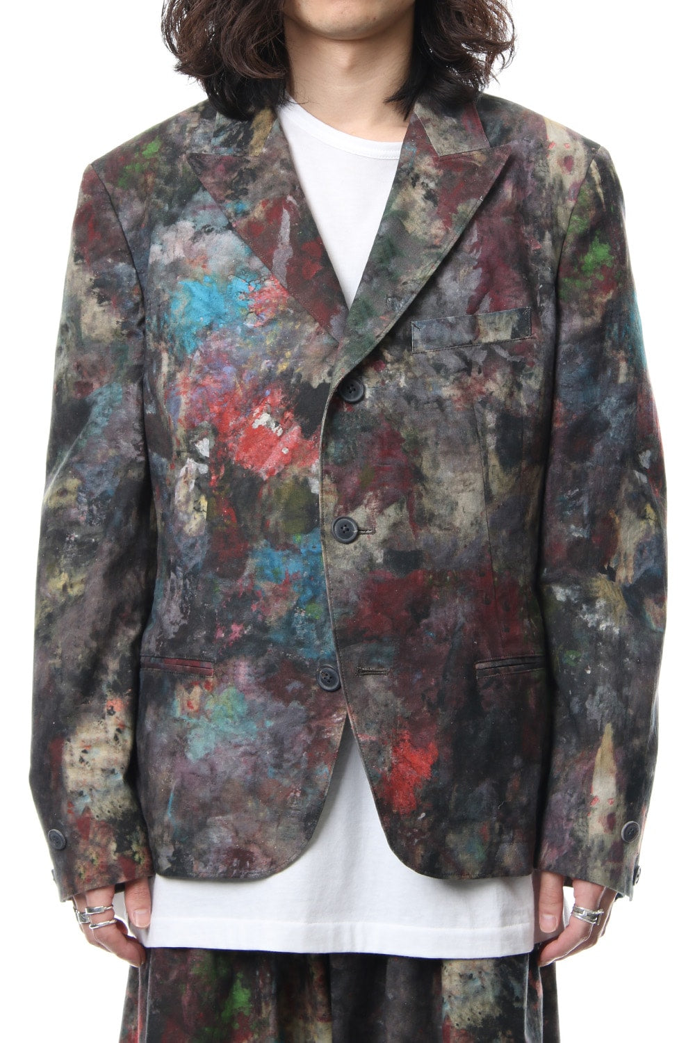 3 Buttons Paint Print Jacket