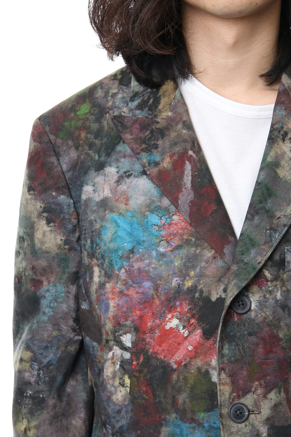 3 Buttons Paint Print Jacket