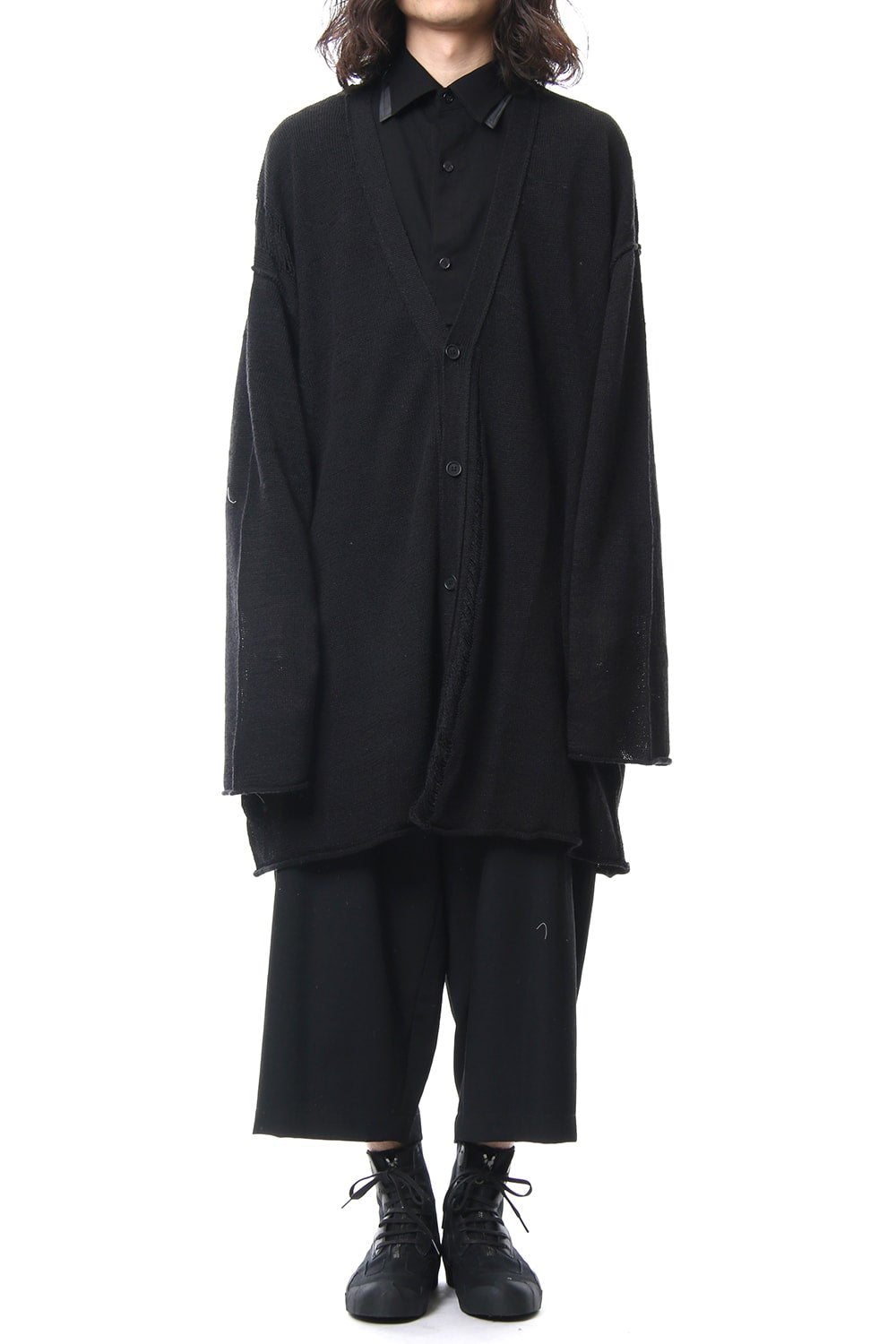 Damage Knit Design Cardigan 