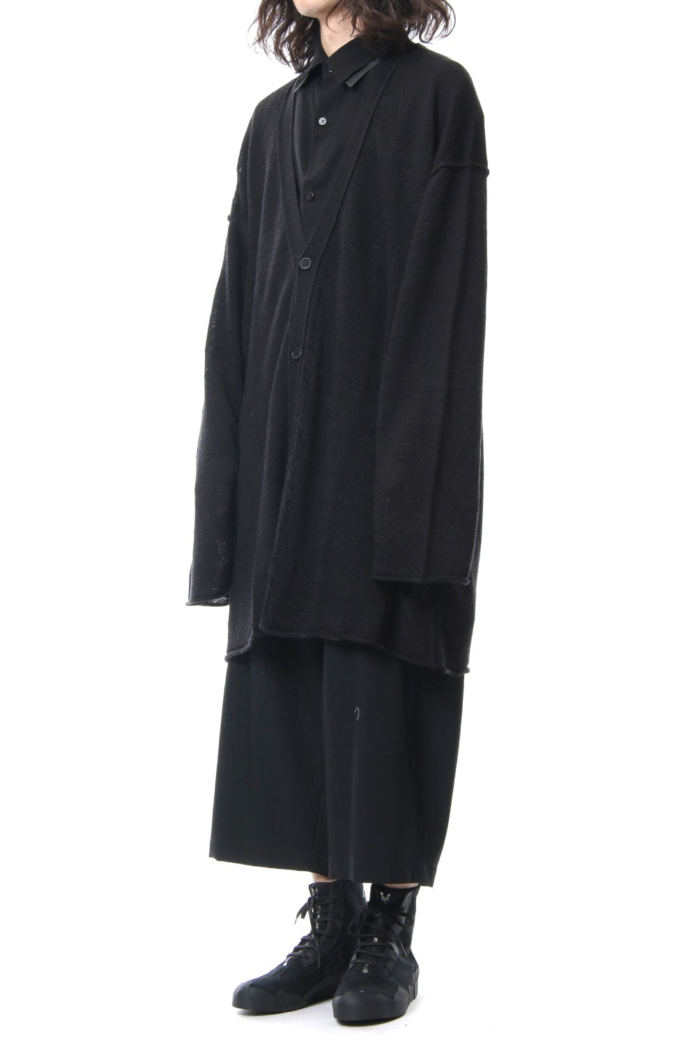 Damage Knit Design Cardigan 