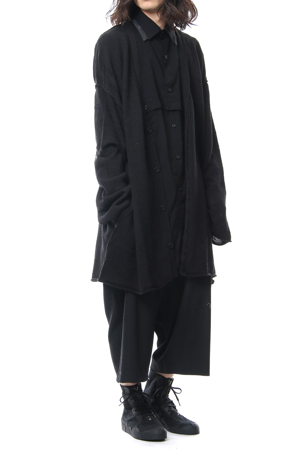 Damage Knit Design Cardigan 