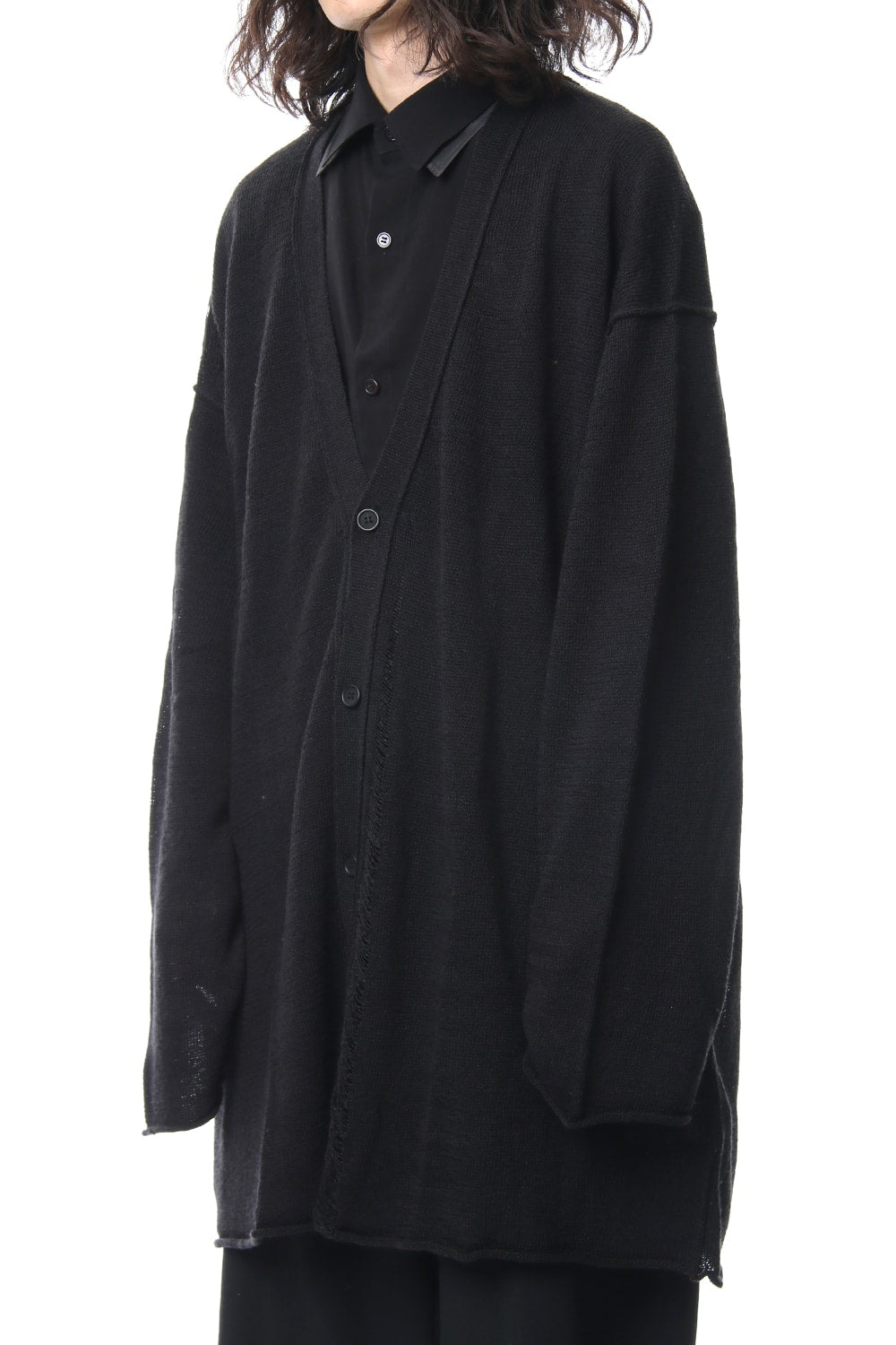 Damage Knit Design Cardigan 