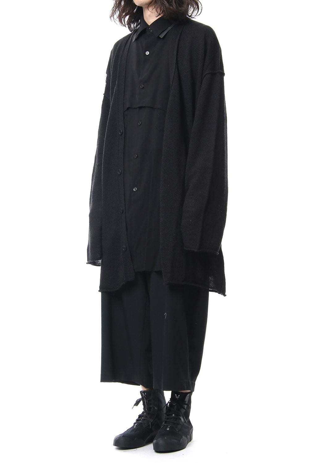 Damage Knit Design Cardigan 