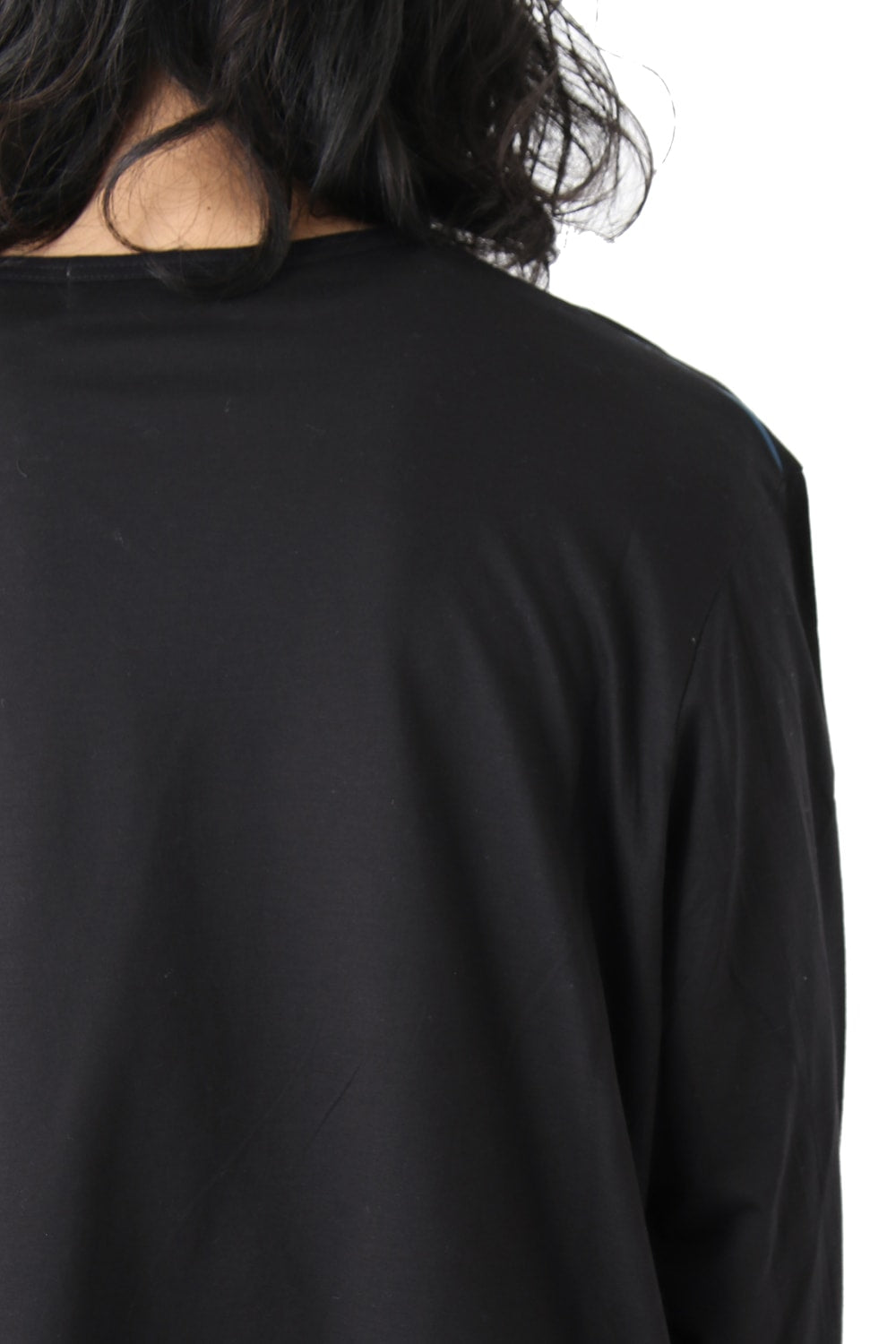 Crew Neck Switch Length Long Sleeve T-shirt