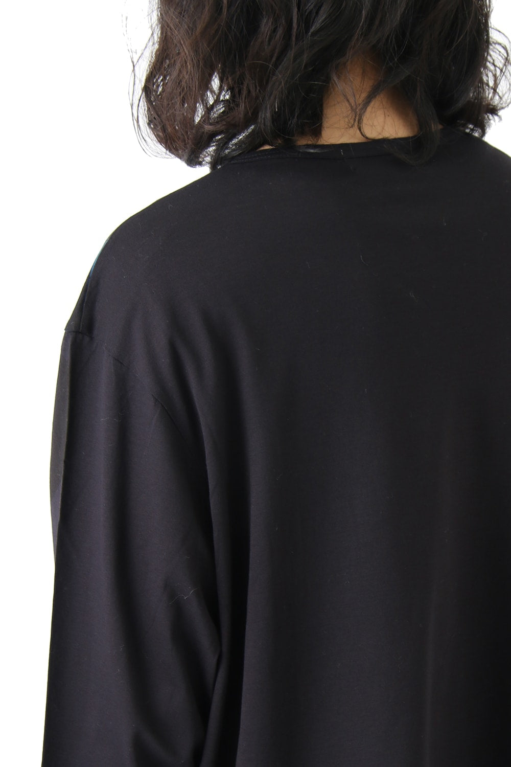 Crew Neck Switch Length Long Sleeve T-shirt