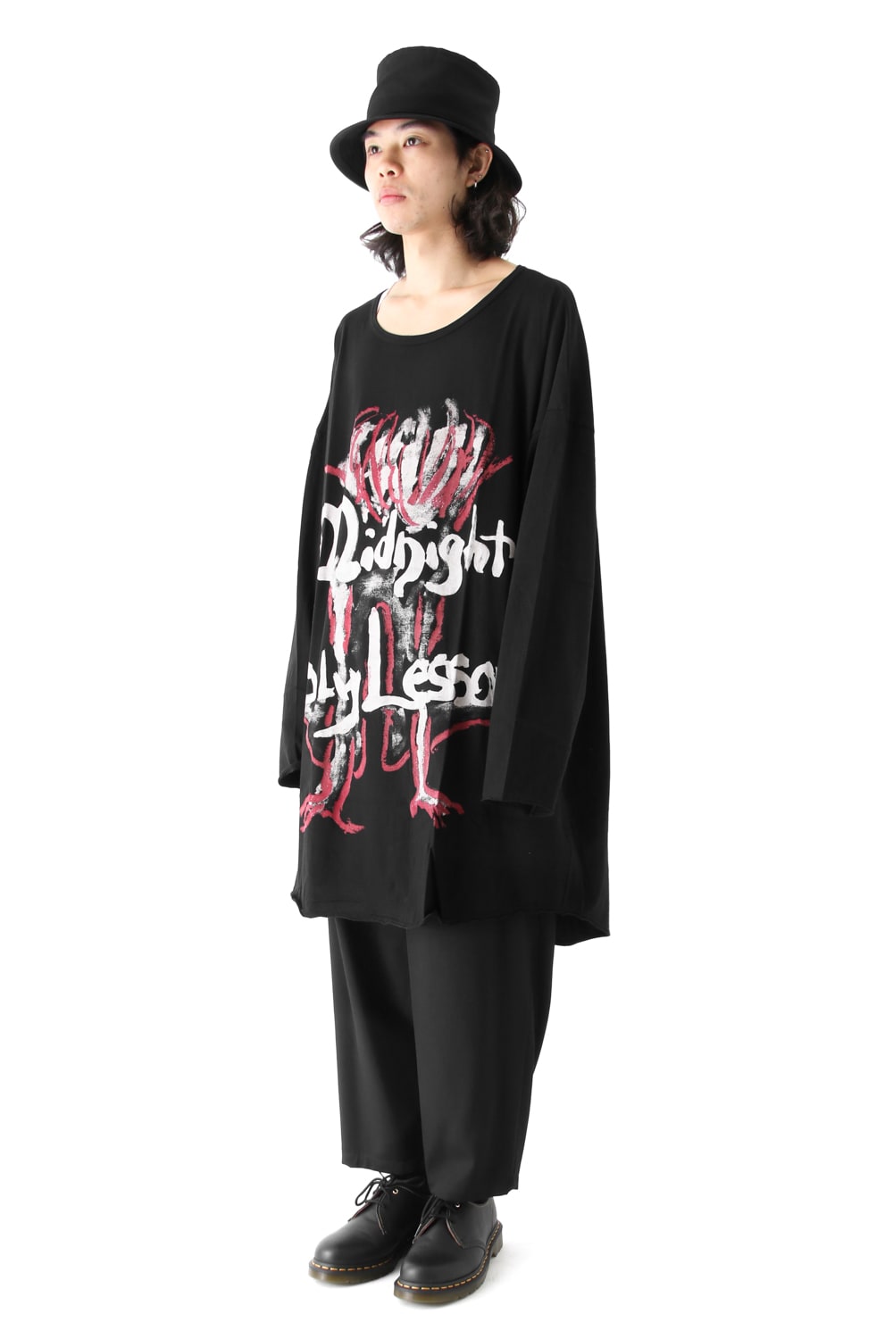 Crew Neck Oversized Long Sleeve T-shirt B