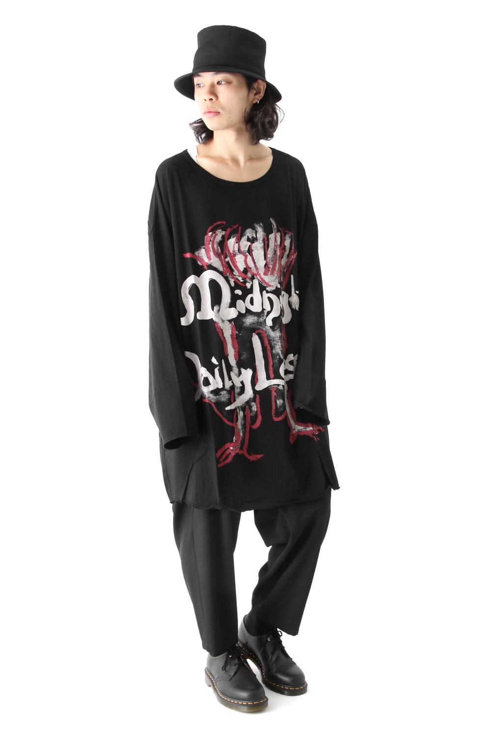 Crew Neck Oversized Long Sleeve T-shirt B