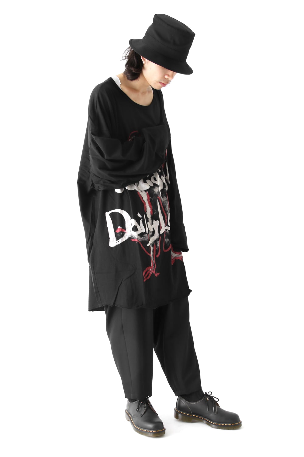 Crew Neck Oversized Long Sleeve T-shirt B