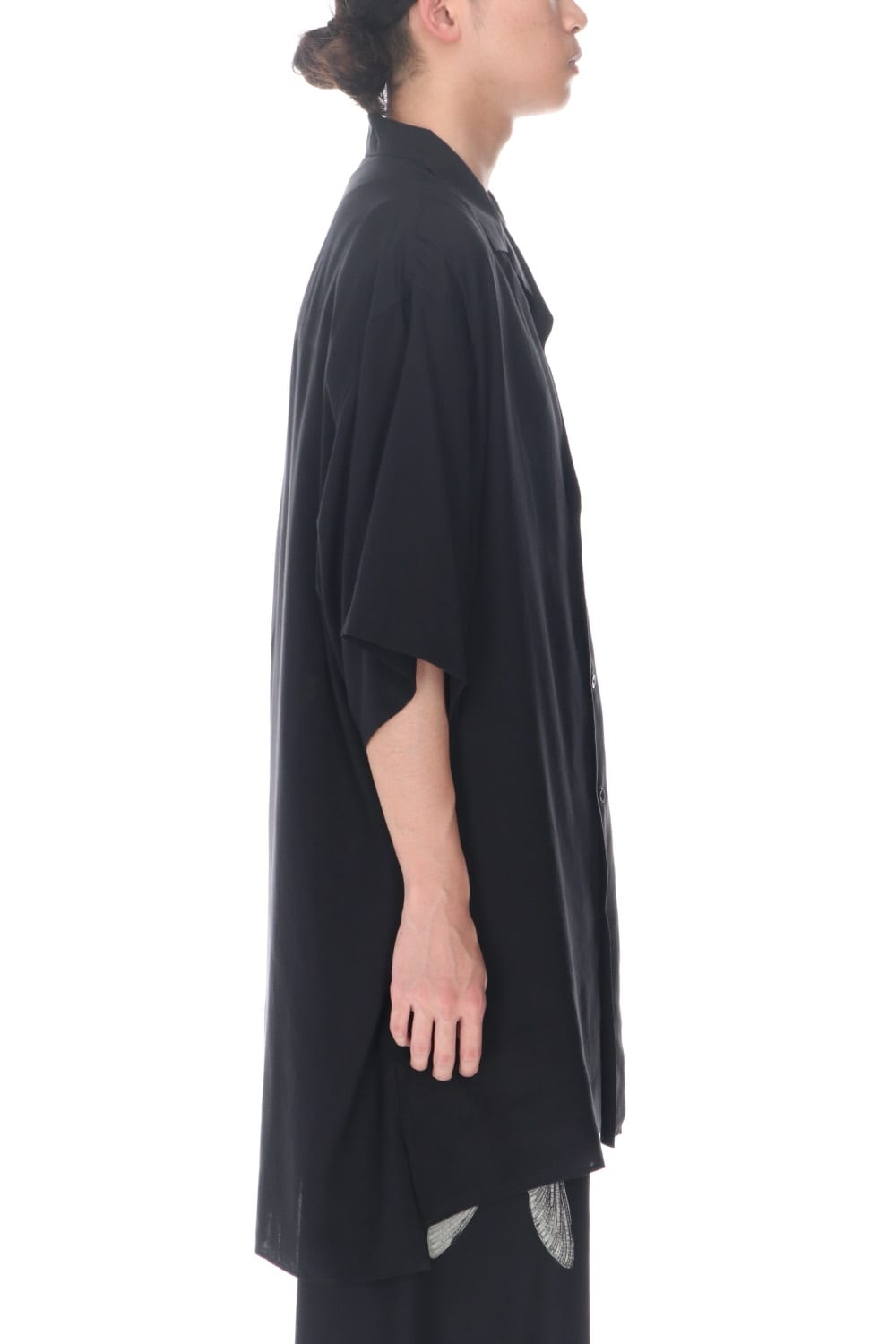 Open collar Tencel Short sleeve blouse