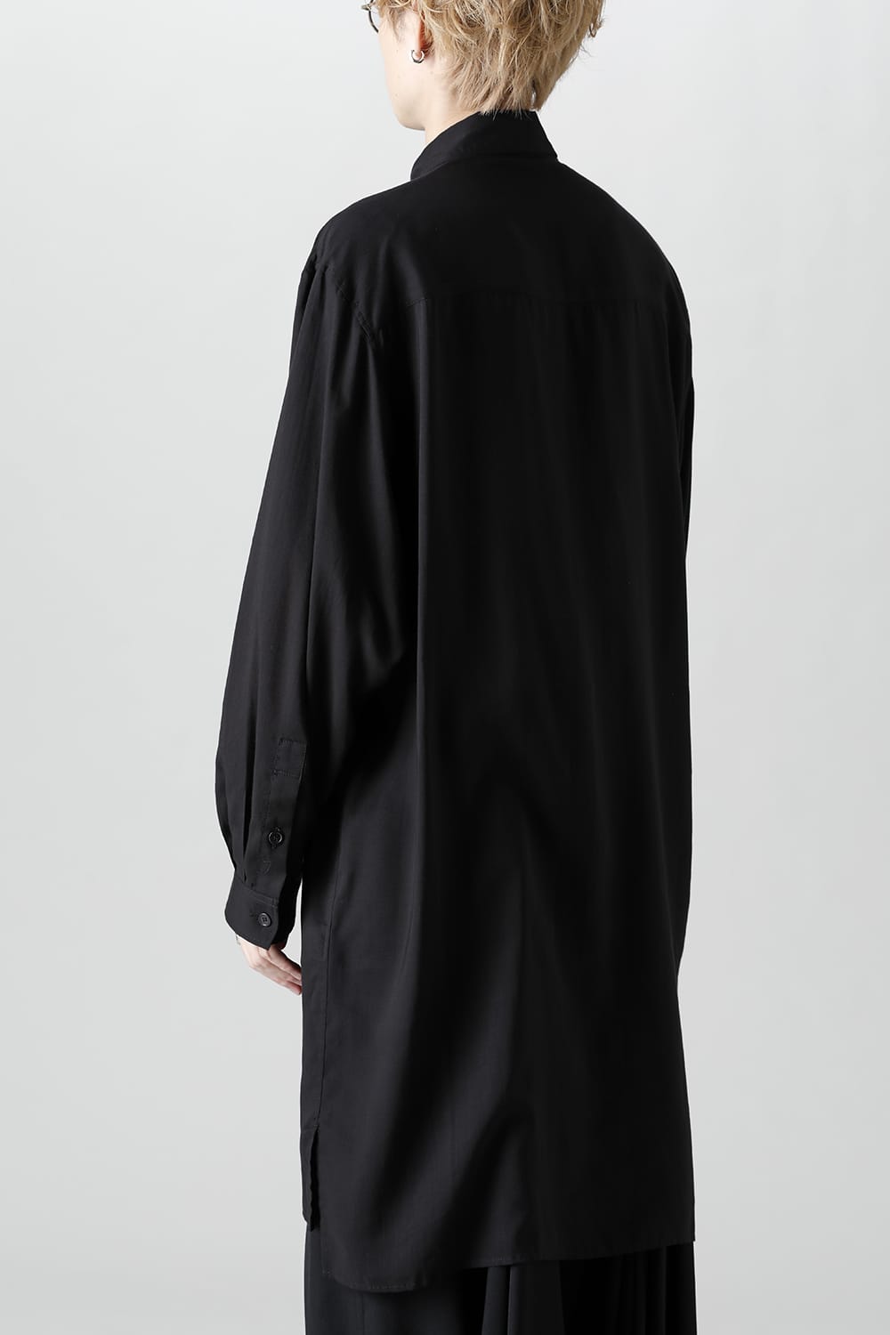 ロング 変形台衿 ブラウス