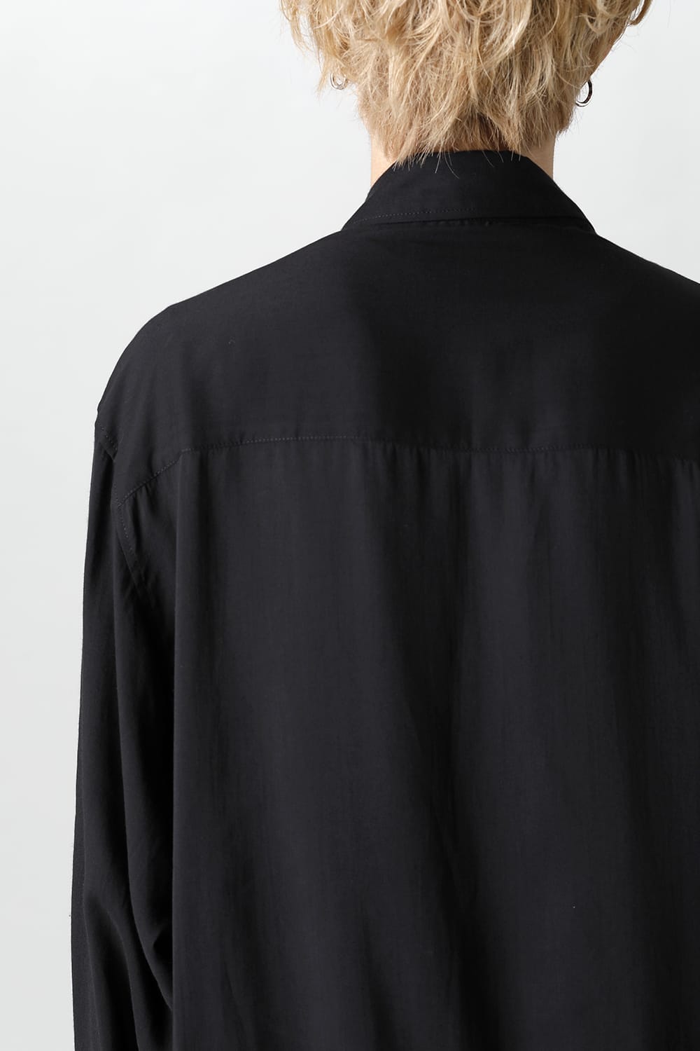 ロング 変形台衿 ブラウス