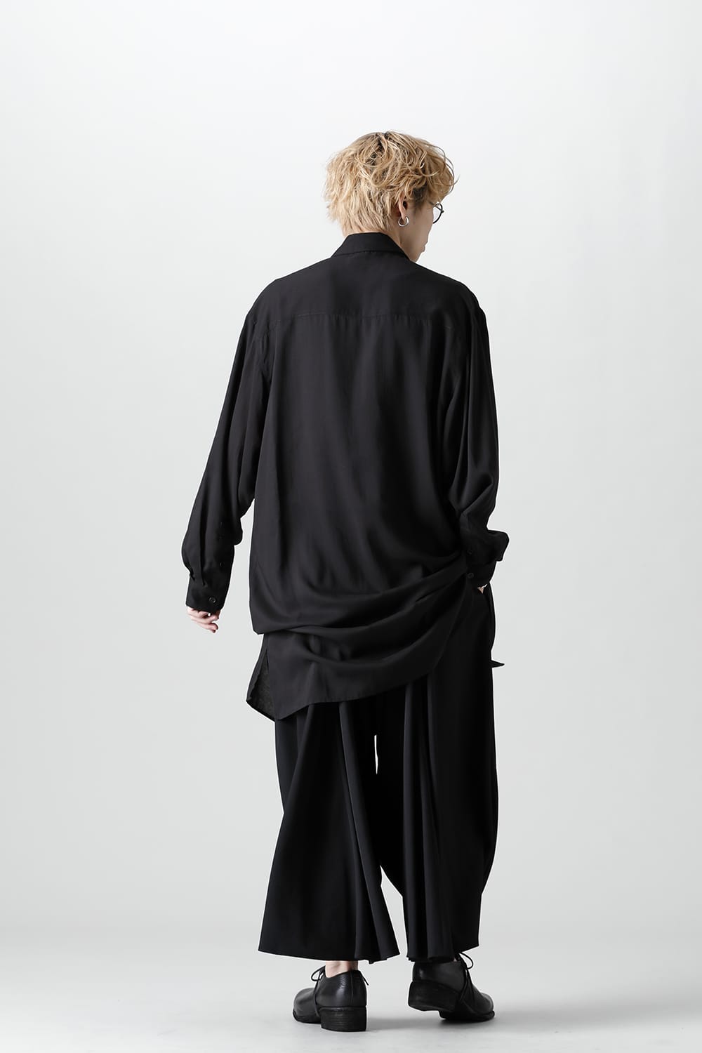 ロング 変形台衿 ブラウス