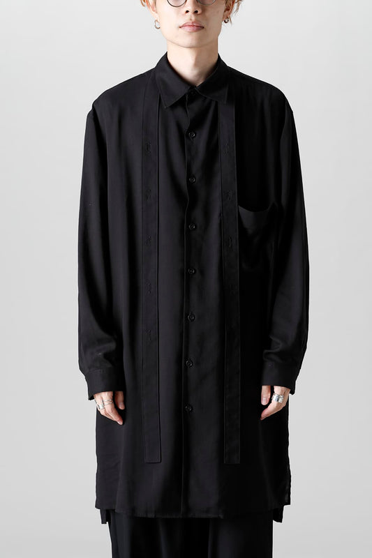 ロング 変形台衿 ブラウス