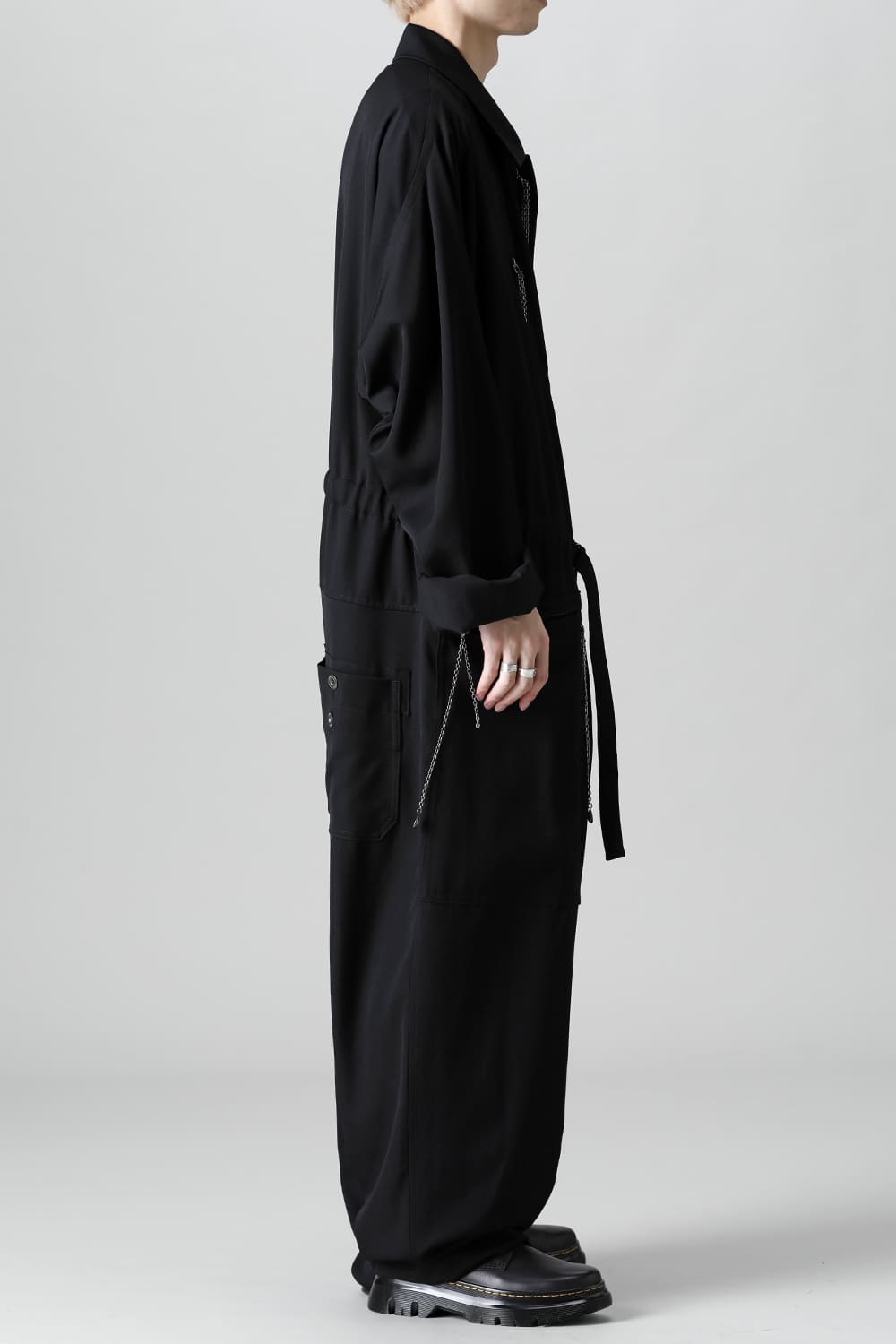 Wool gabardine Fastener Jumpsuit