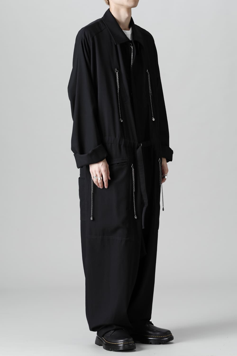 Wool gabardine Fastener Jumpsuit