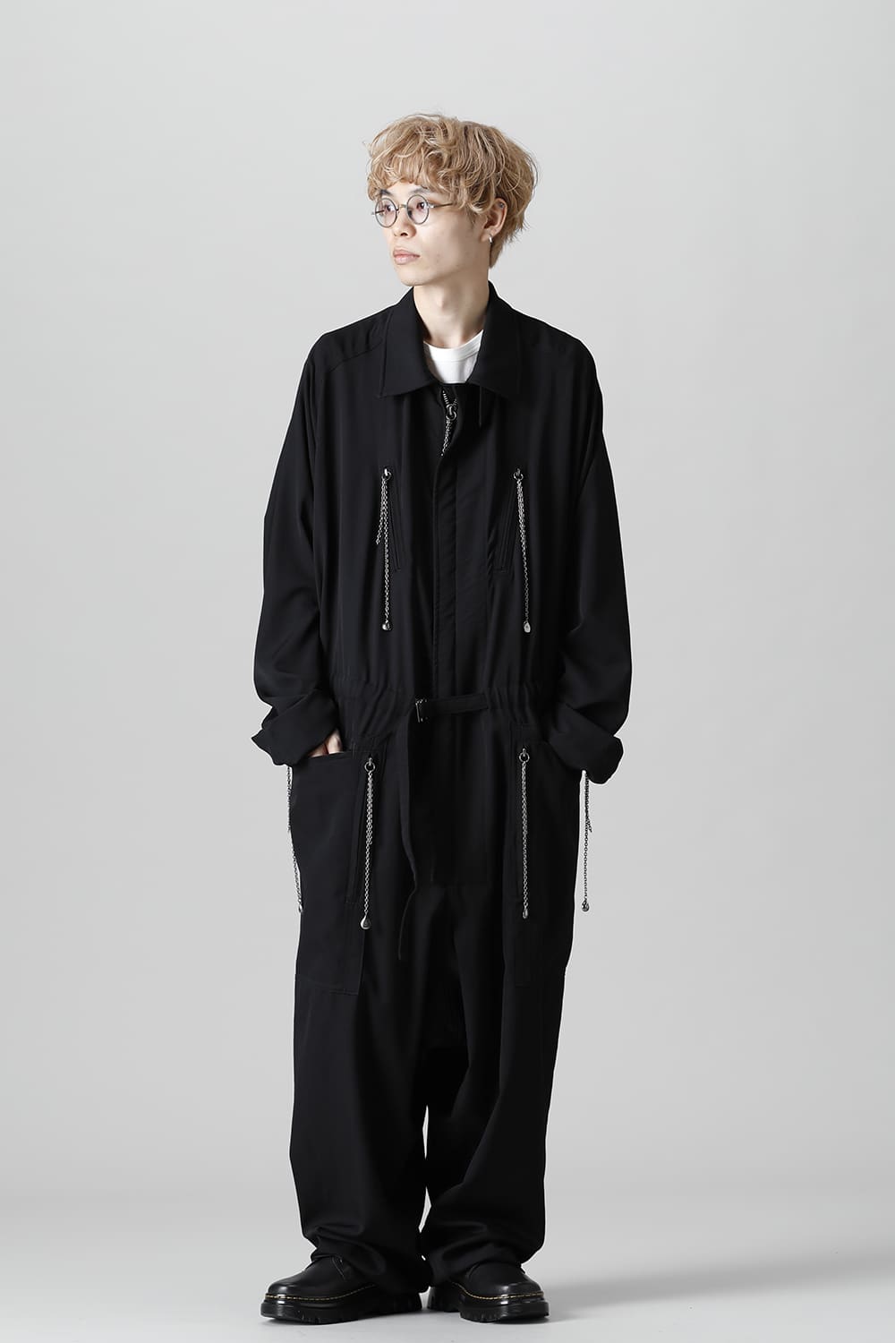 Wool gabardine Fastener Jumpsuit