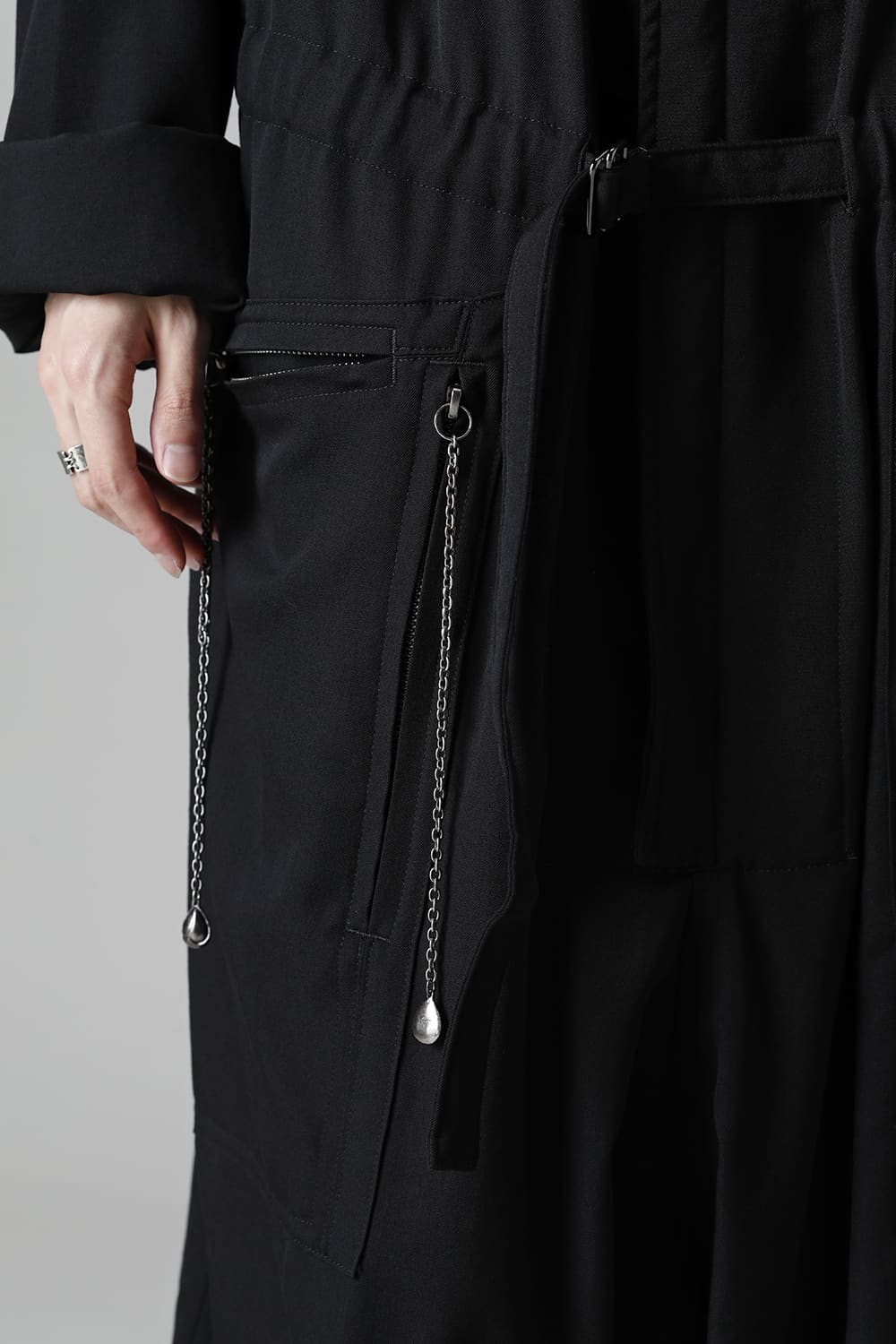 Wool gabardine Fastener Jumpsuit