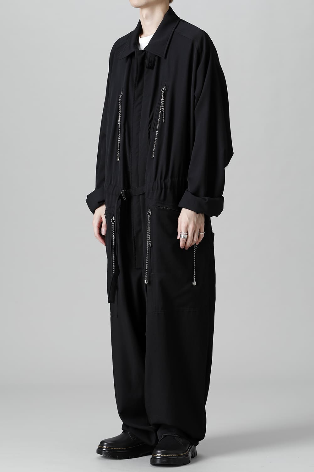 Wool gabardine Fastener Jumpsuit