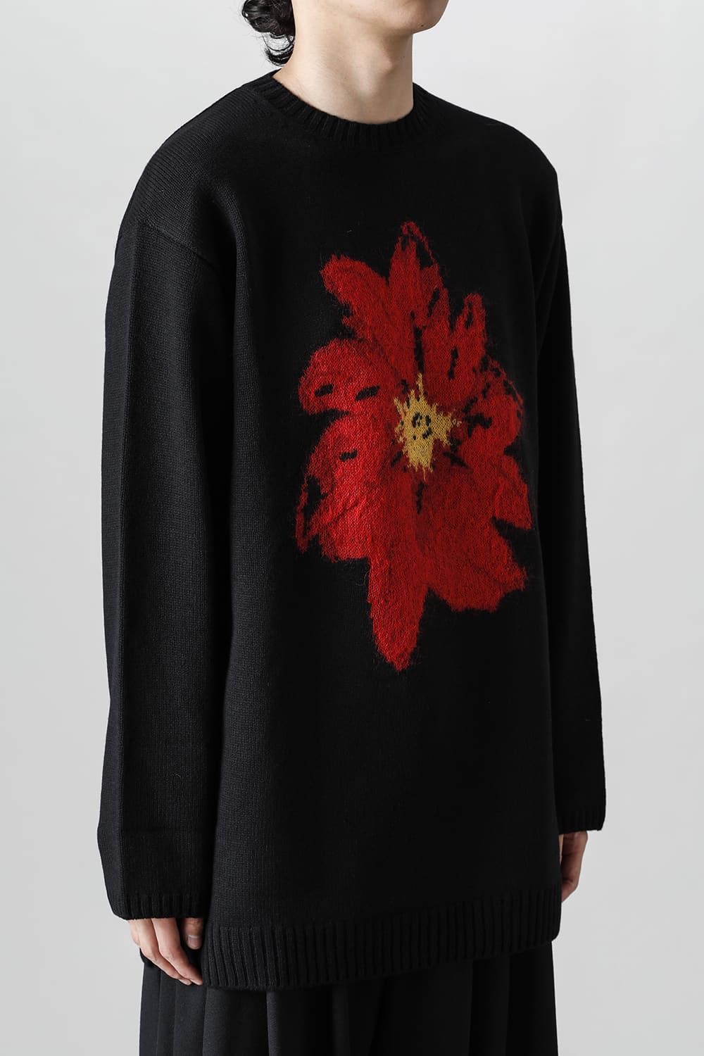 Floral pattern Round neck Long sleeve Knit