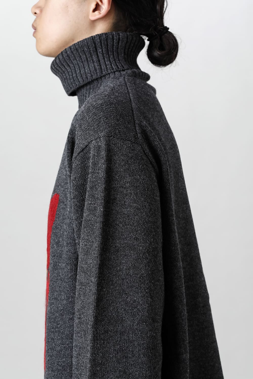 花柄タートル 長袖ニット