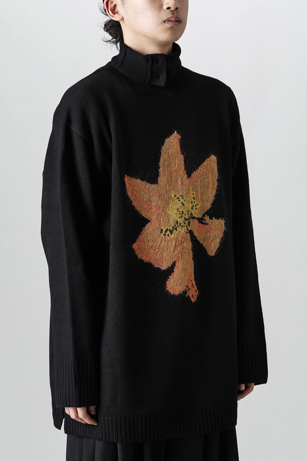 Floral pattern Turtleneck Long sleeve Knit