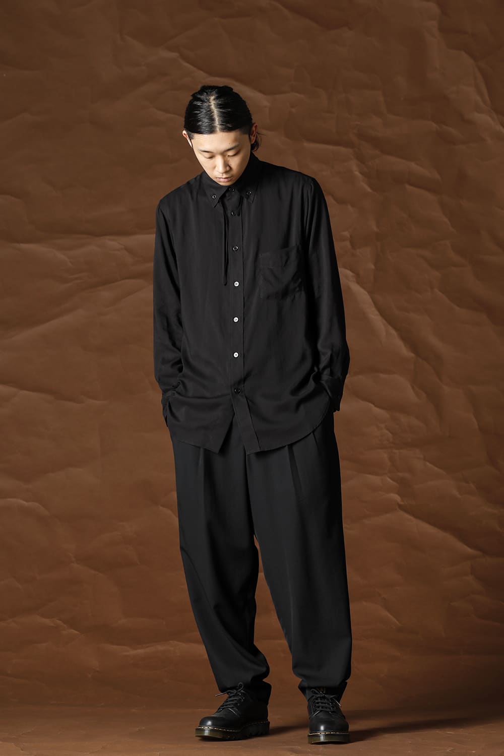 2 Tuck pants Wrinkle gabardine