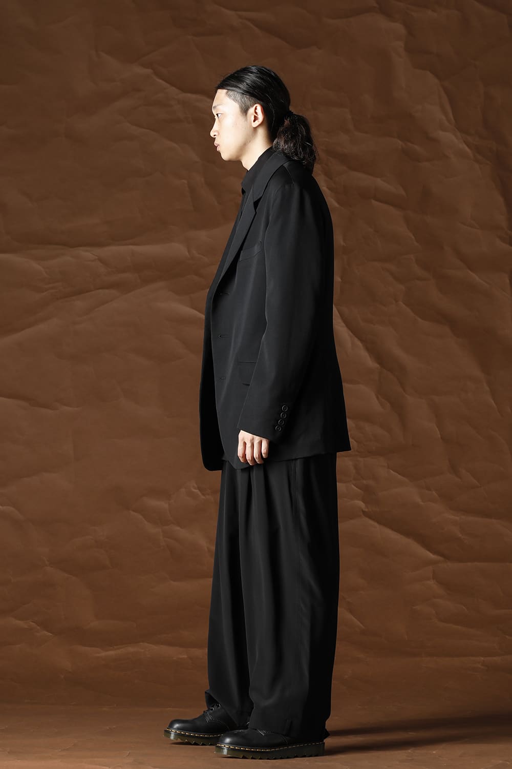 Tuck Hem belt Silk pants