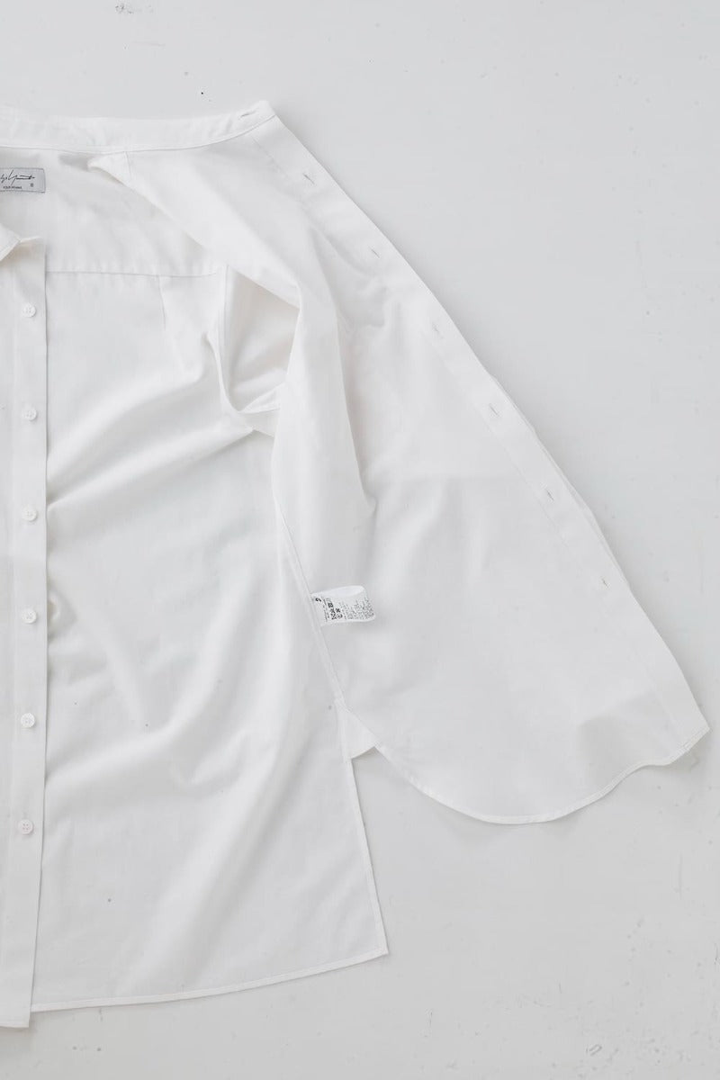 Shirt Collar Plaket Blouse  White