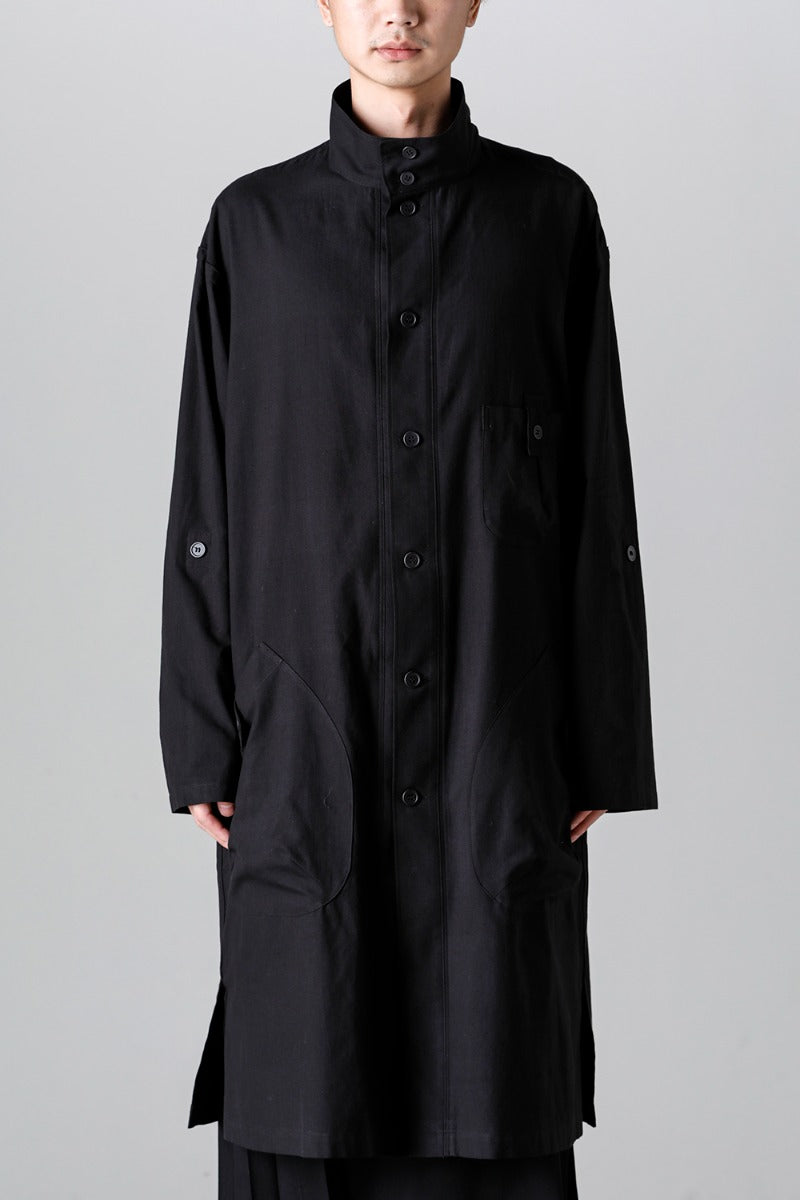 Shirt Coat Front Margin  Black