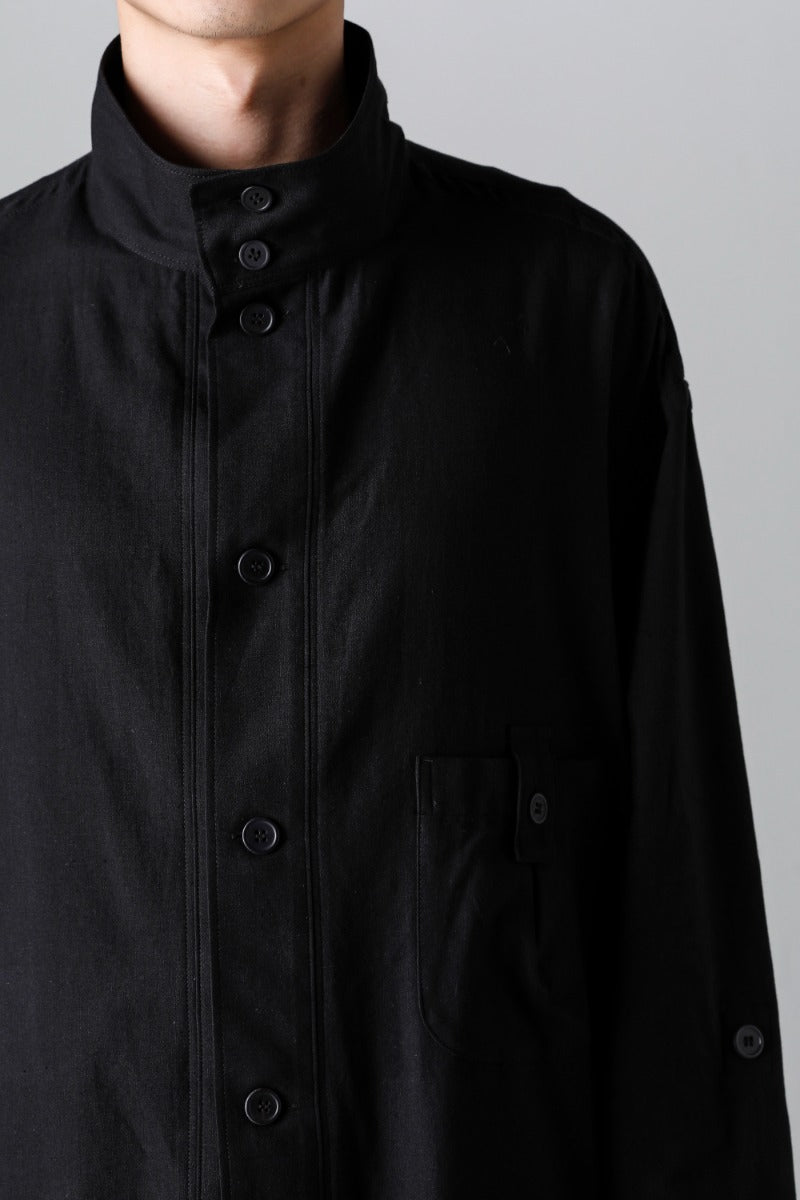 Shirt Coat Front Margin  Black