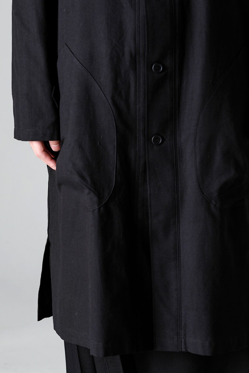 Shirt Coat Front Margin  Black