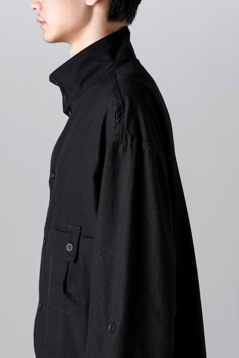Shirt Coat Front Margin  Black