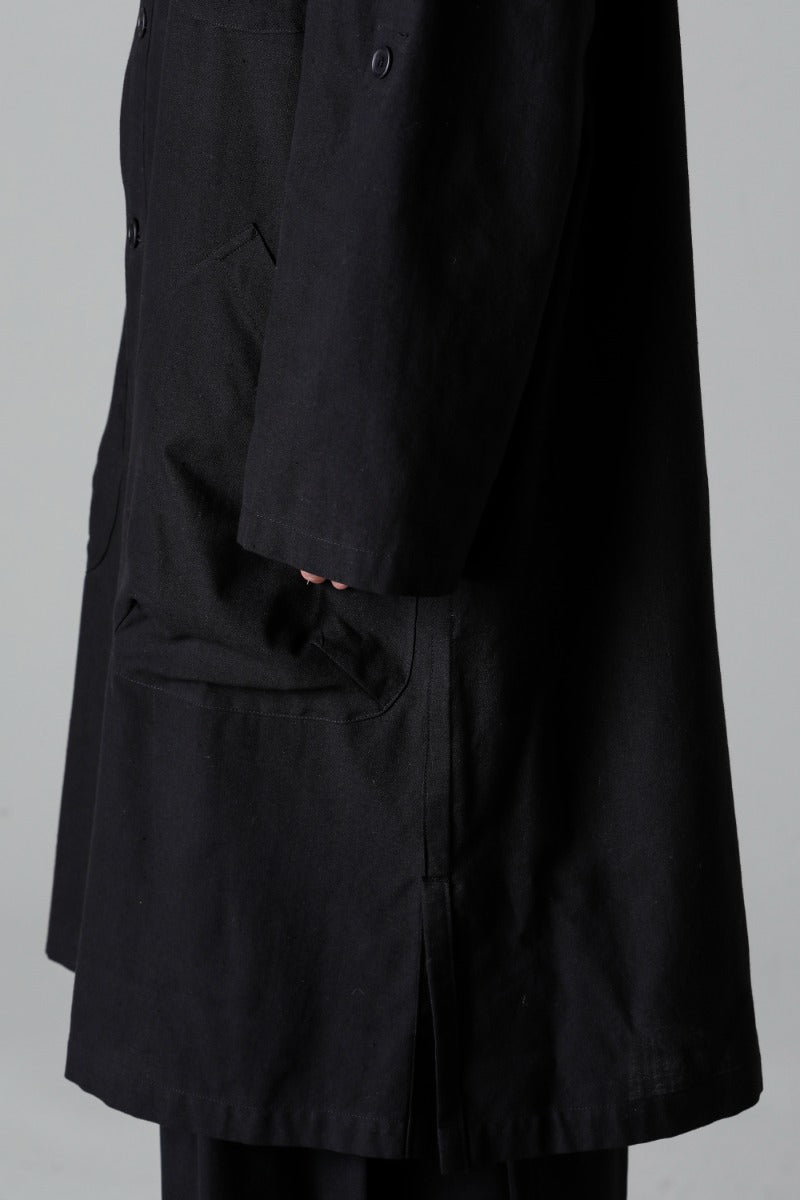 Shirt Coat Front Margin  Black