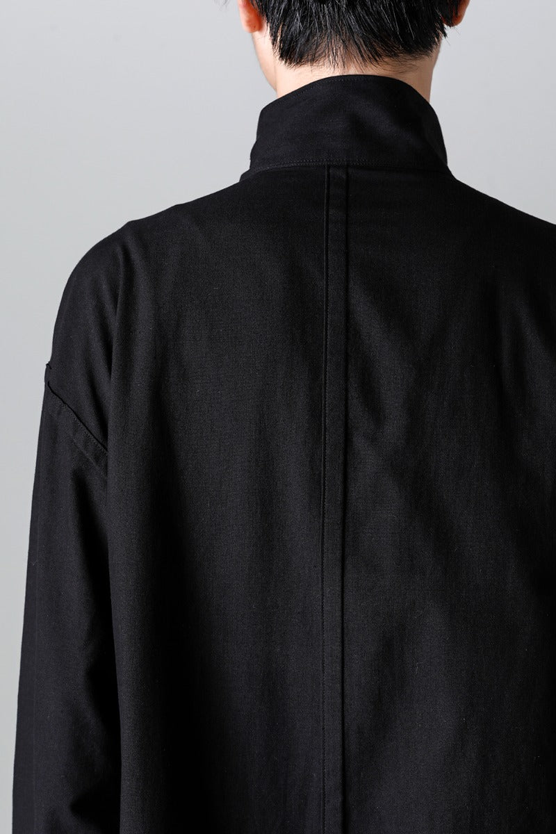 Shirt Coat Front Margin  Black