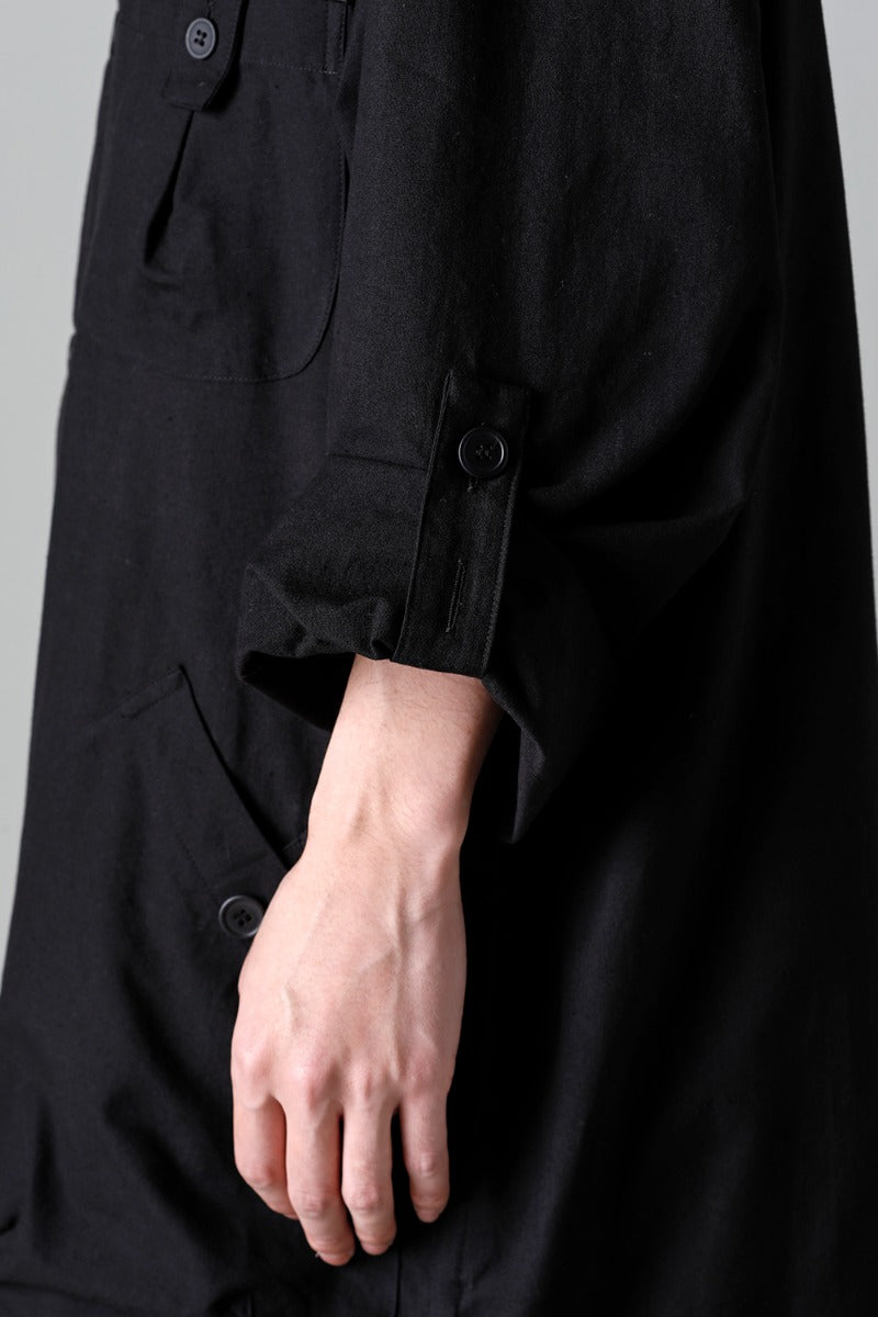 Shirt Coat Front Margin  Black