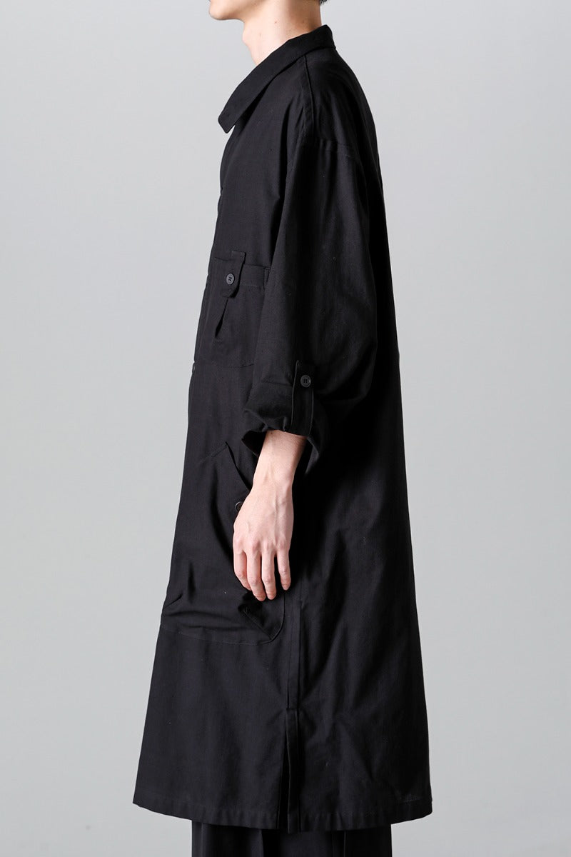 Shirt Coat Front Margin  Black