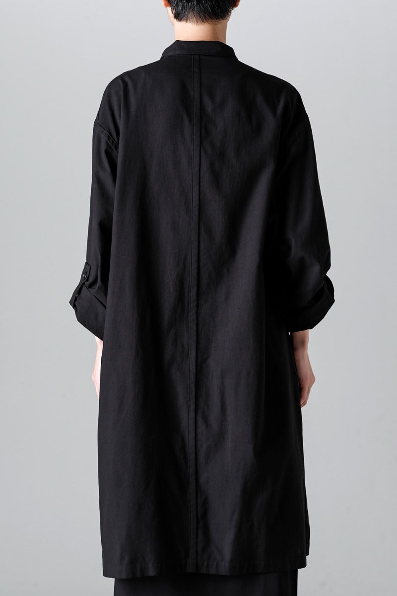 Shirt Coat Front Margin  Black