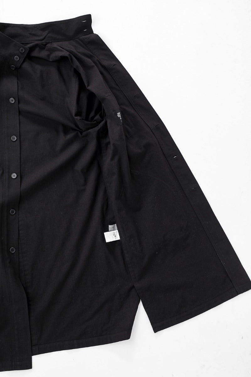 Shirt Coat Front Margin  Black