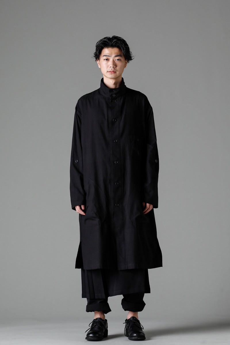 Shirt Coat Front Margin  Black