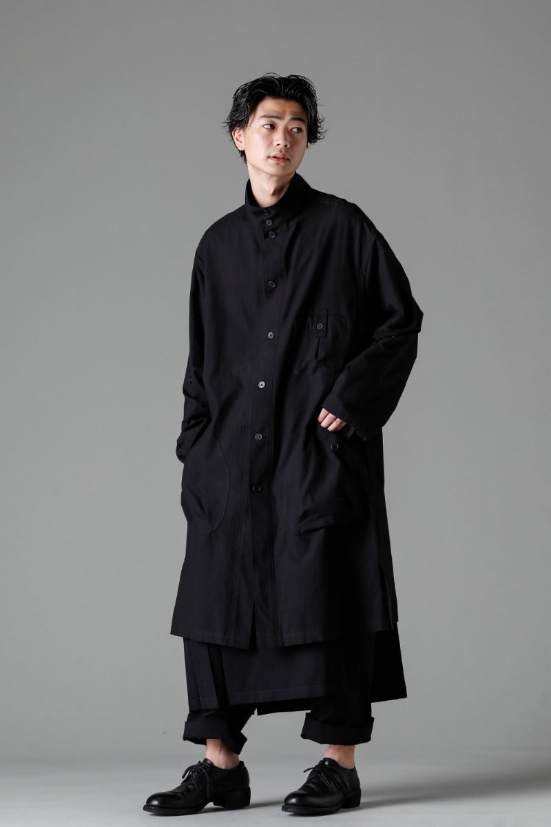 Shirt Coat Front Margin  Black