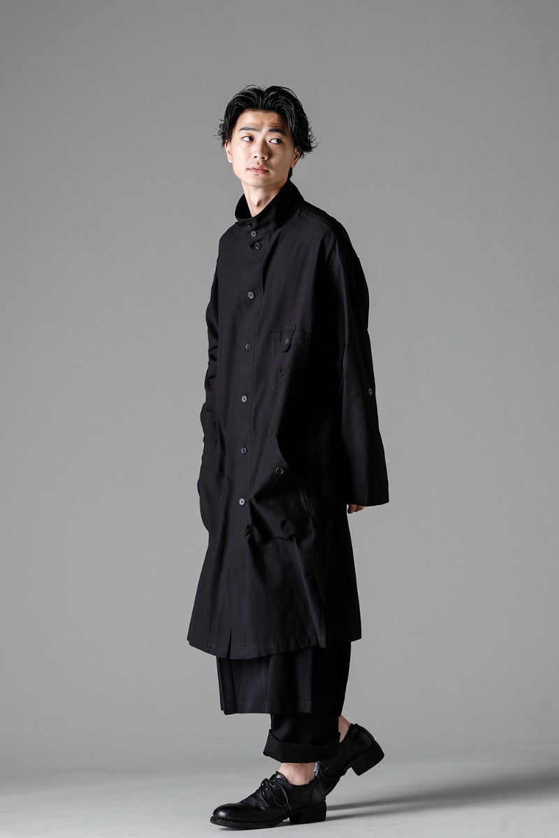 Shirt Coat Front Margin  Black