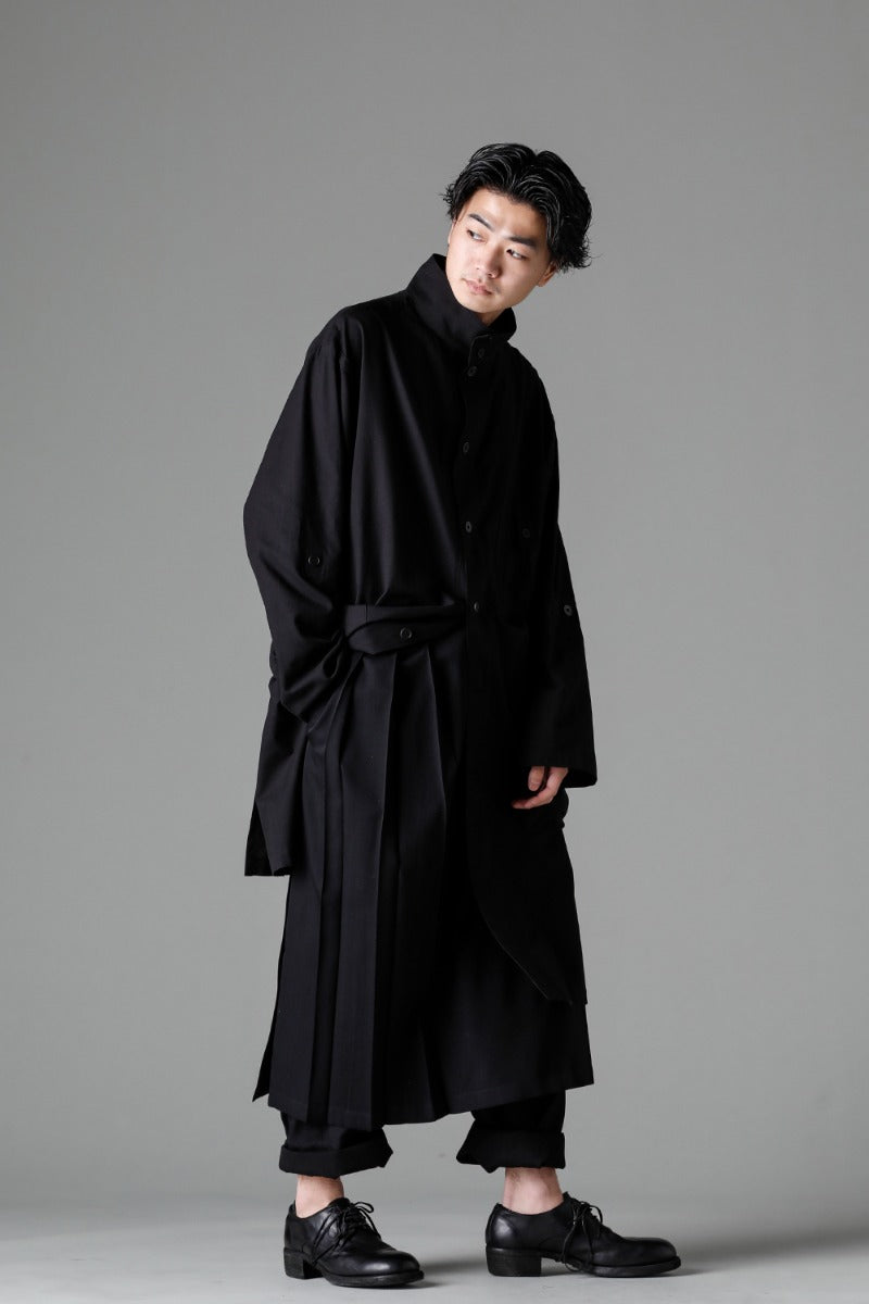 Shirt Coat Front Margin  Black