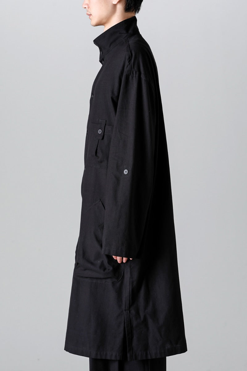 Shirt Coat Front Margin  Black