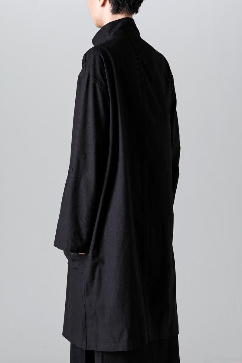 Shirt Coat Front Margin  Black