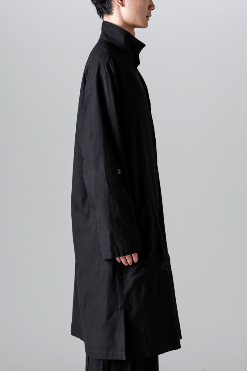 Shirt Coat Front Margin  Black