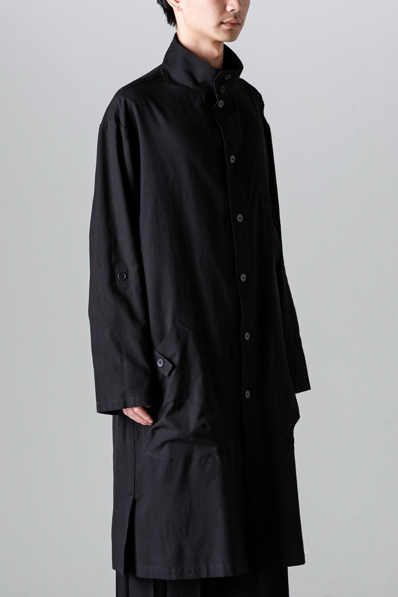 Shirt Coat Front Margin  Black
