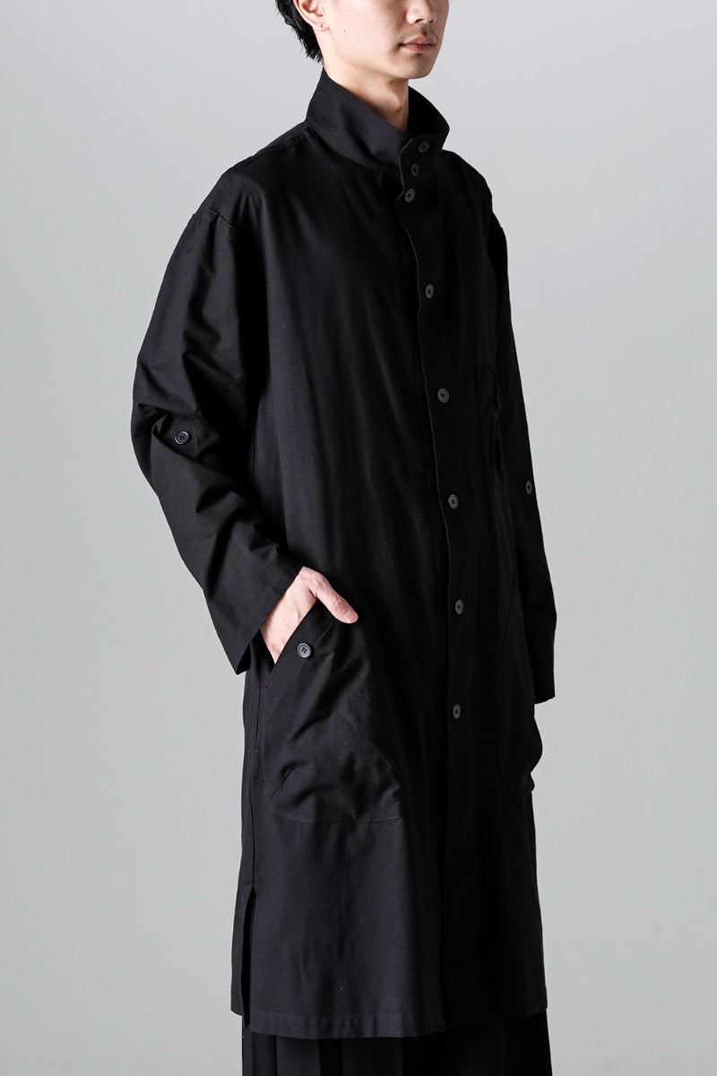 Shirt Coat Front Margin  Black