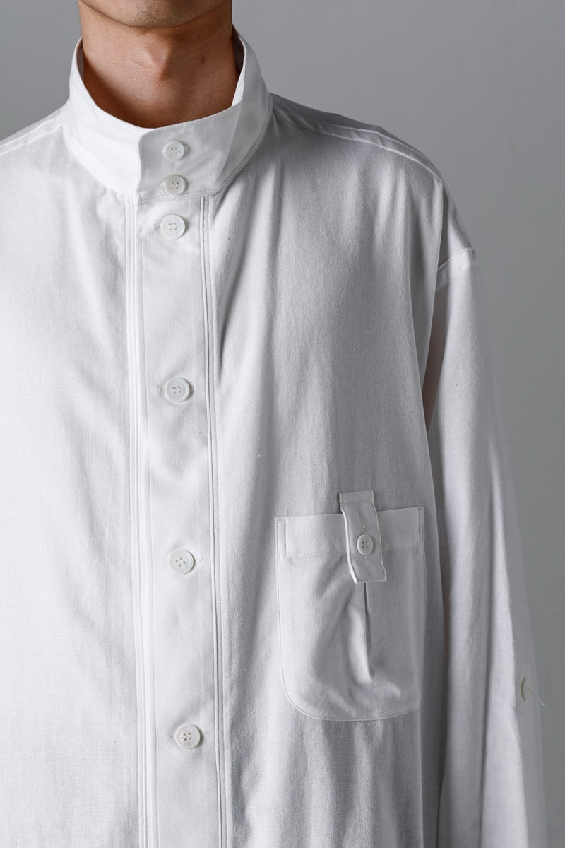 Shirt Coat Front Margin  White