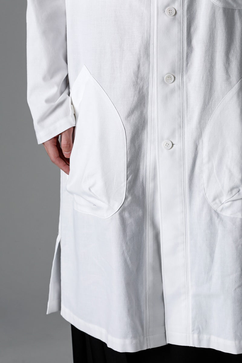 Shirt Coat Front Margin  White