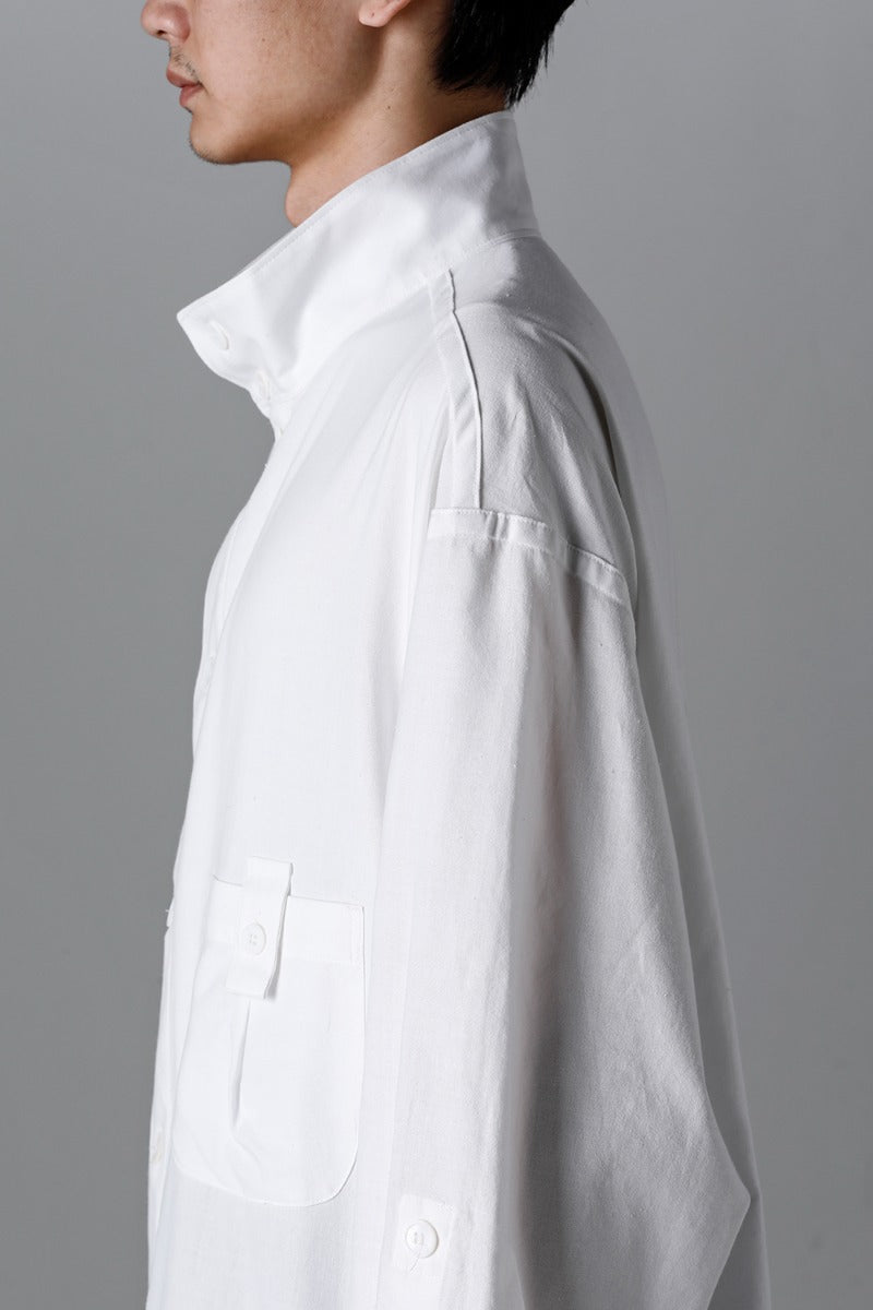 Shirt Coat Front Margin  White